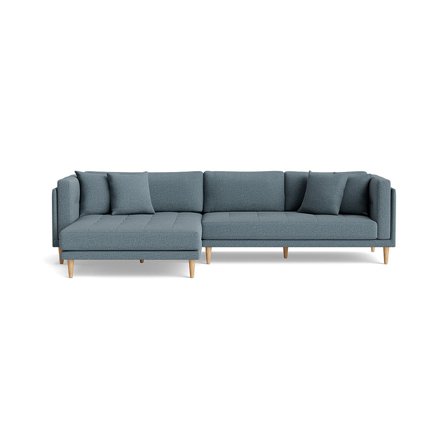 Cali Chaiselongue-Sofa, links, Nordic Blau, modernes Design, breite Chaiselongue mit Platz für zwei Erwachsene, bequeme Polsterung, 76cm