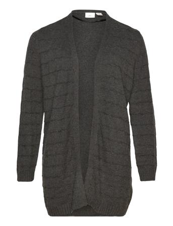 Carkatia Ls Struct. Open Card Cc Knt Strikkegenser Cardigan Grå ONLY Carmakoma*Betinget Tilbud