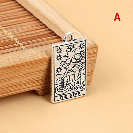 1 st Tarot Hänge DIY Häxa Spådom Måne Sol Berlocker Armband Halsband Smycken (A)