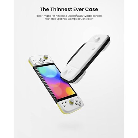 Tomtoc Bæreveske for Hori Nintendo Switch Split Pad Compact, Hard Shell Beskyttende Reiseveske med 10 Spillkassetter, Split Pad Fit Kontroller C