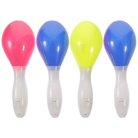 4 st LED Maracas Plast Shakers Maracas LED Hand Maracas Party Blinkande LED Maracas