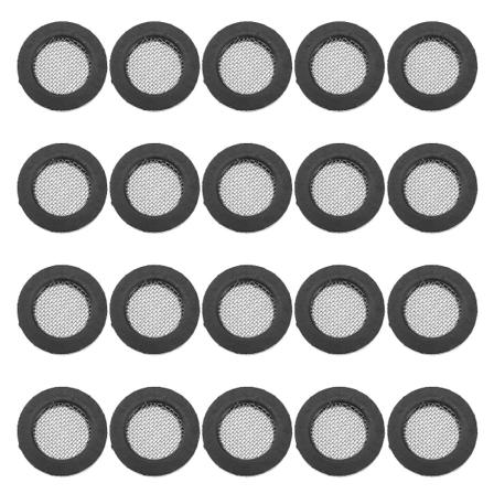 20 stk Gummipackninger med 304 Rustfritt Stålnett Dusjhodefilter VVS Slangetetning Kranutskiftingsdel Skive Vask Sil Verktøy 4 Punkt (svart