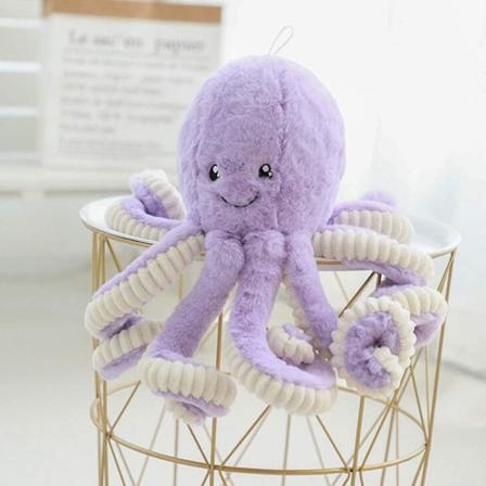40 Cm Octopus plysjdukke, ideell som gave, til bursdag, jul, kosedyr, lilla
