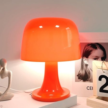 Bordlampe / Skrivebordslampe - LED-lampe, Retro Svampelampe 3 Lysstyrker til Soveværelse, Stue & Indretning_TF_TF