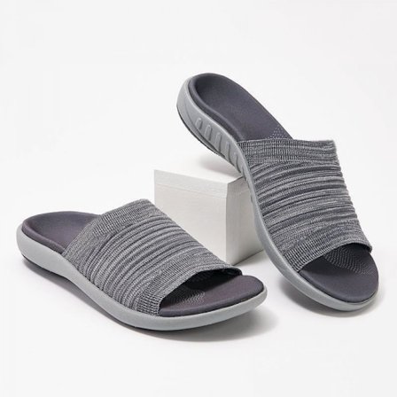 Andrea dames open toe slide slippers met vochtafvoerende technologie voor comfort binnen en buiten en ondersteuning van de voetboog