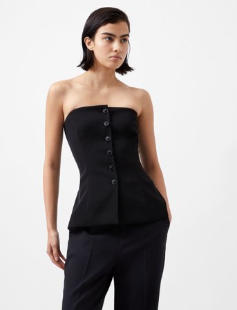 French Connection Harrie Suiting Strapless Top - Black - 42