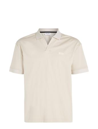 Smooth Cotton Open Placket Polo Polos Short-sleeved Creme Calvin Klein*Betinget Tilbud