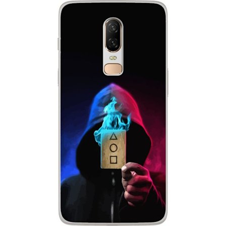 Kompatibelt Mobilskal till OnePlus OnePlus 6 Squid Game Netflix affisch koreansk överlevnadsdrama serie mask huva kort retro fanart design utskrift