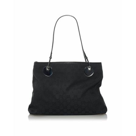 Gucci Vintage, GG Canvas Eclipse Tote Zwart, Dames, Maat:ONE Size