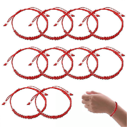 10 kpl Punottu Lanka Solmittu Suojaava Amuletti Köysi Rannekoru Kannettava Naisille Miehille