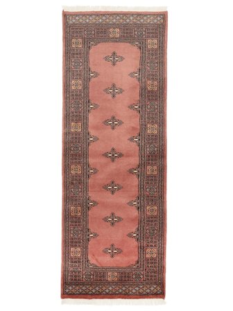 Noué À La Main Pakistan Boukhara 2Ply Tapis 78X214 De Laine Rouge Foncé/Rouge Petit