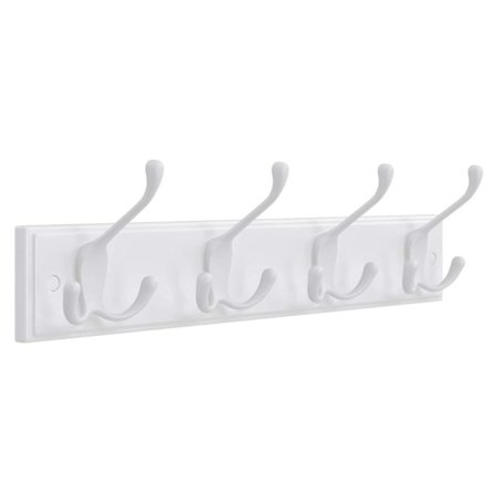 Rootz væg knagerække - knagerække - 4 knager - knage - frakker - hatte - tasker - hvid - MDF - 40 x 11 x 7 cm