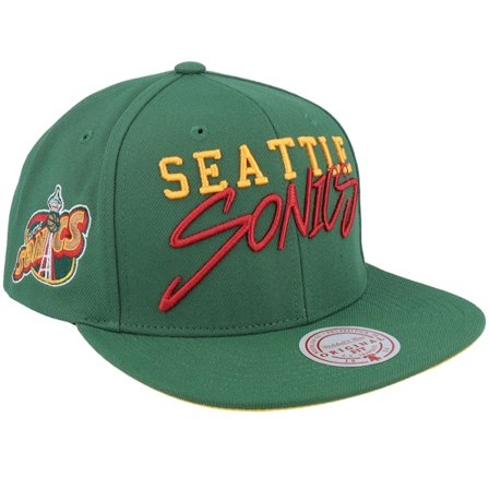 Mitchell & Ness - NBA Groen snapback Cap - Seattle Supersonics Team Tagged Green Snapback @ Hatstore