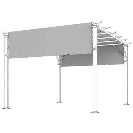 Pergola udskiftningsbaldakin, UV-beskyttelse, 3x3m, lysegrå