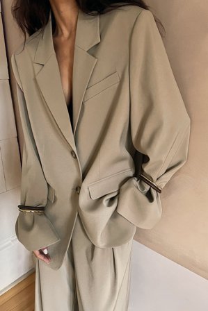 NA-KD - Oversized blazer - Oversized Blazers - Beige - EU 40