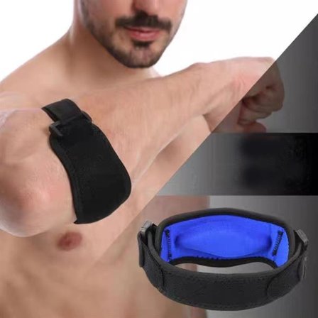 Stötdämpande armbågsskydd för tennisarmbåge