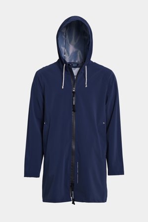 Stockholm Lightweight Zip Matte Raincoat Navy