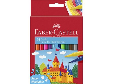 FABER-CASTELL Fiberpenna Barn sorterade färger 24/fp - Lyreco - Skola och förskola - Pennor och tillbehör - Fiberpennor - Standard