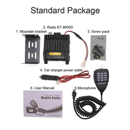 Top KT-8900D 25W Dubbelband Quad Display 136-174 och 400-480MHz Stor LCD-skärm Mobilradio KT8900D(A)