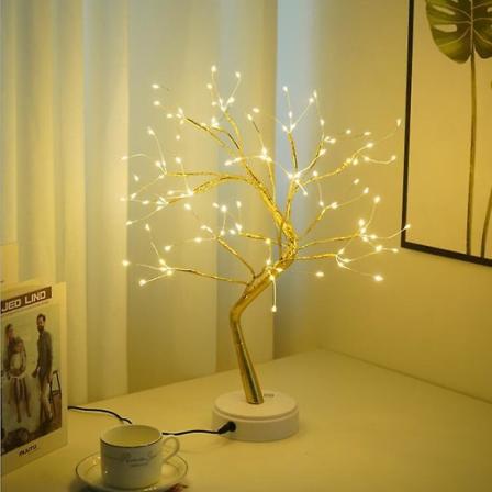 Bordslampa Bonsai-träd med 108 LED-koppartrådslampor, DIY konstgjord trädlampa, batteridriven/USB-driven, för sovrumsskrivbord jul...