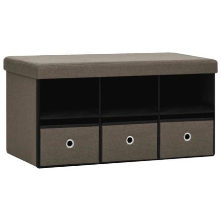 Vidaxl Hopfällbar Förvaringsbänk Brun 76x38x38 Cm Konstlinne Brun