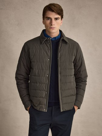 John Henric Men's Grüne Wattierte Jacke Regular Fit Size L