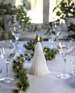 LED Stumpenkerze Grany Weiß