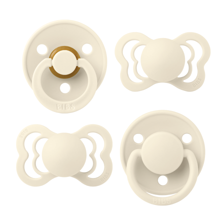 BIBS Try-it Collection Smokker Str. 2, 6-18 mnd, ivory, 4 stk.