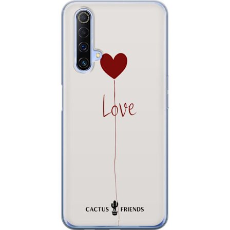 Yhteensopiva Puhelinkuori Realme Realme X50 5G Cactus and Friends - Love Balloon Minimal