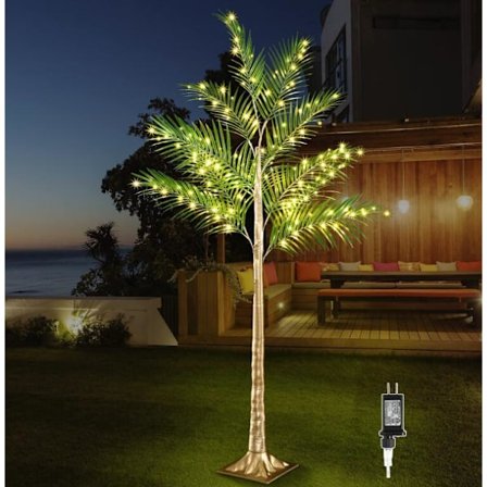 5FT Belysningspalme, Kunstig Palmetre med Lys