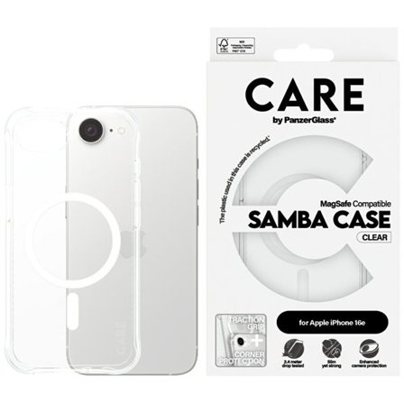 CARE by PanzerGlass Fashion MagSafe iPhone 16e-etui - gjennomsiktig
