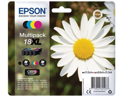 Epson Bläckpatron C13T18164012 BK/C/M/Y - Lyreco - Toner och bläck - Bläckpatroner - Bläckpatroner Epson