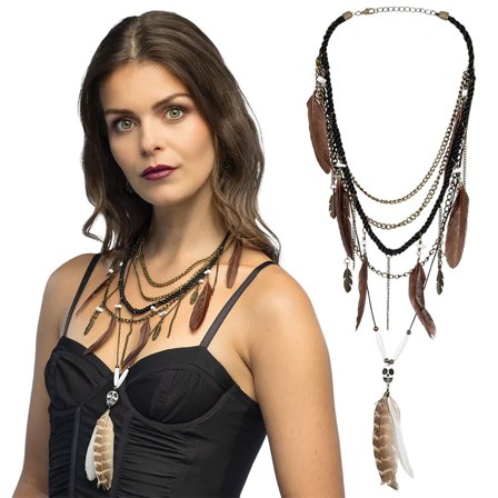 Voodoo Halskjede med Fjær