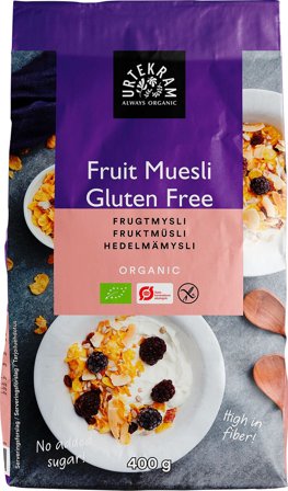 Urtekram Frugtmysli glutenfri Ø 400 g, Helse & Madvarer, Gryn, Flager & Drys, Drys