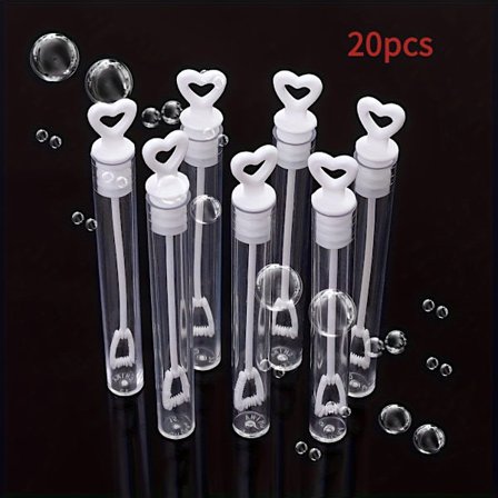 20 stk. Hjerteformet Såpebobleflaske Bryllup Bursdagsfester Slitesterk Plast