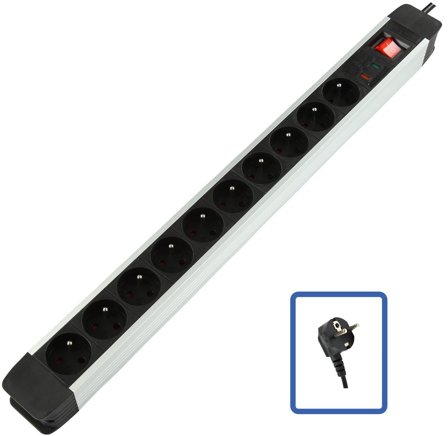 LOGON 10-WAY POWER STRIP WITH SURGE