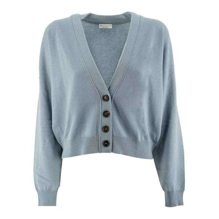 Brunello Cucinelli, Cardigans Blauw, Dames, Maat:S