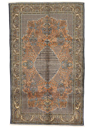 151X248 Alfombra Oriental Ghom Kork/De Seda Marrón/Negro (Lana, Persia/Irán)