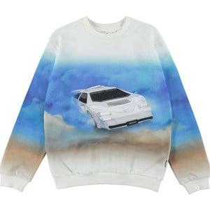 Molo White Car Miksi Sweatshirt 110 cm - Jumpers and knitwear - 110 CM - White