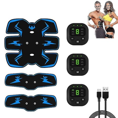 Abs Stimulator Magmuskler, Muskelstimulator, Ems Abs Trainer Body Toning Fitness, USB Uppladdningsbar