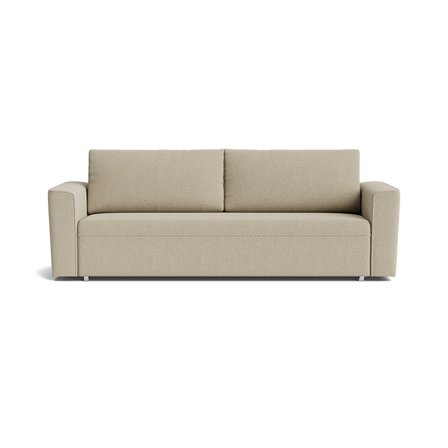 Izola 3-Sitzer-Schlafsofa, Stauraum, Nordic Dunkelbeige, modernes Design, Bettkasten, Nozag- & Bonell-Federung, Liegefunktion, 88cm Höhe