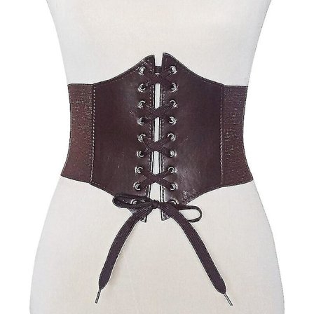 Dam Vintage Gothic Steampunk Korsett Top Body Shaper Spänne Bred midjeband Midjebälte Underbyst Korsett Bälte Tillbehör Body,kaffe 01