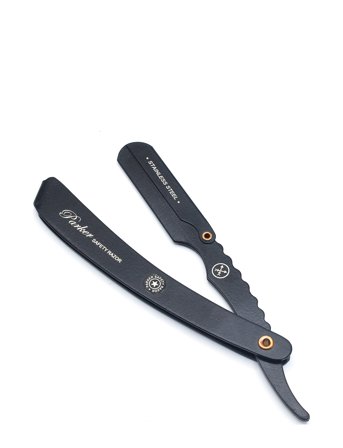 Parker Parker Srxblk- Heavy Duty Stainless Steel Handle Clip Type Black Blade Holder Barber/Straight Razor - Black - ONE SIZE