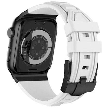 KALEBOL Apple Watch Series 49mm - 45mm - 44mm - 42mm Silicone Watch Band - Black+White