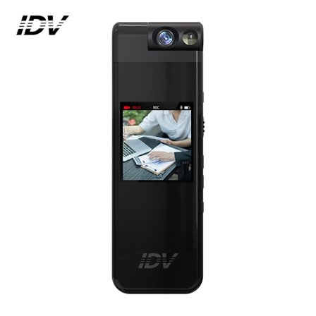 HD-video- og lydoptagelse 180 graders roterende kamera med skærm til retshåndhævelse og mødeoptagelse med nattesyn og fyldlys