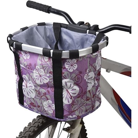 Avtagbar cykelkorg cykelkorg fram canvas korg husdjursväska aluminiumlegering bärkorg