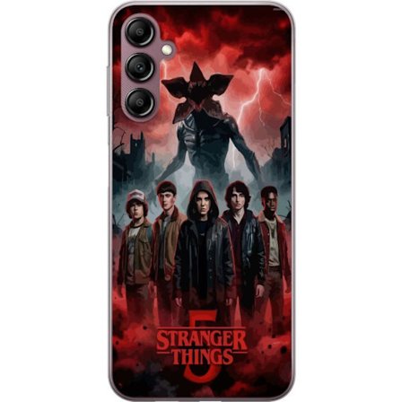 Kompatibelt Mobildeksel til Samsung Galaxy A14 5G Mørk Stranger Things-inspirert fantasyillustrasjon med torden, dramatisk himmel og intens uhyggelig