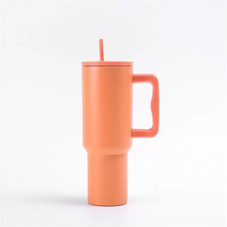 40 oz med Håndtak og Sugerørslokk | Isolert Kopp Gjenbrukbar Vannflaske i Rustfritt Stål Reisekrus Koppholder-vennlig