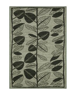 Matta med tryckt motiv Löv Grön - 160x230 cm - KM Carpets