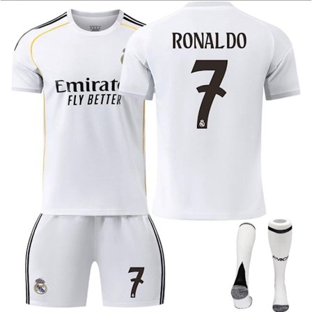 2526 Ny Real Madrid Fotballdrakt med Korte Ermer for Voksne og Barn - Flere Stiler Nr.7 RONALDO No.7 RONALDO